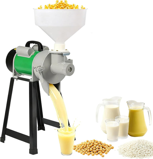 BANLICALI Electric Grain Mill Grinder, 2200W Commercial Wet Corn Grain Mill Machine with Funnel, 45KG\/H Grinding Capacity, Green Wheat Mill Grinder for Kitchen 2800RPM 110V, Only Wet