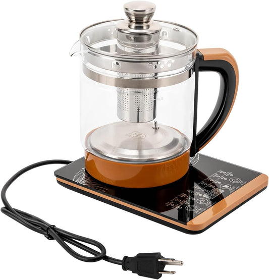 Multifunctional Electric Kettle Glass Tea Maker with Infuser and Temprature Control 1.8L Capacity for Tea Coffee Milk Stainless Steel Kettle Safe Dry-Boil Protection ideal for Gatherings