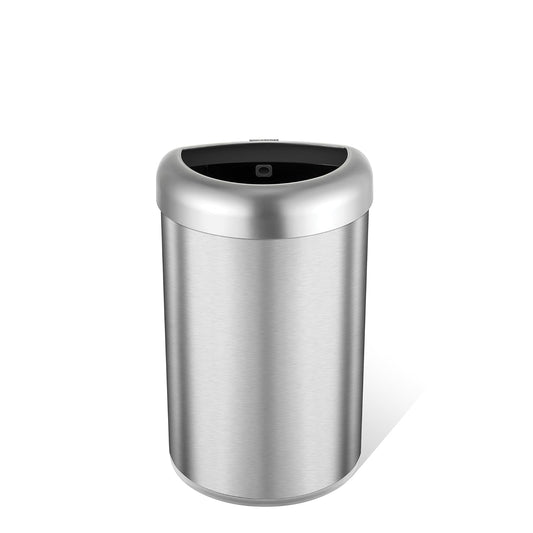 Ninestars 21 Gallons Open Top Kitchen Trash Can Large Commercial Trash Can for Kitchen, Living Room, Office, 80 Liter Stainless Steel Garbage Bin (21 Gallon Open Top D Shaped)