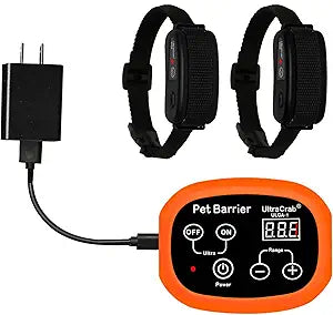 Indoor Pet Barrier for Dogs, Wireless Indoor Electric Fence, Pet Gate, Keeps Areas Off Limits, Dog Fence Waterproof/Rechargeable Training Collar (2 Dogs System)