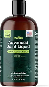 Wuffes Advanced Joint Liquid for Dogs, Hip & Joint Support Supplement with Glucosamine, Chondroitin, UC-IIÂ® Collagen, and MSM, for Small & Large Breeds, 16 Oz