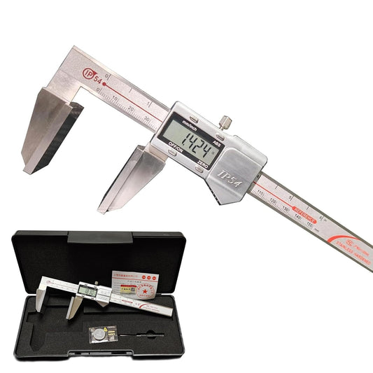 Digital Calipers with Large Measuring Faces for Wire Rope, Electronic Caliper Measuring Tool, Stainless Steel, Measuring Range 0-150mm\/6 Inch, Resolution: 0.01mm (6 Inch)