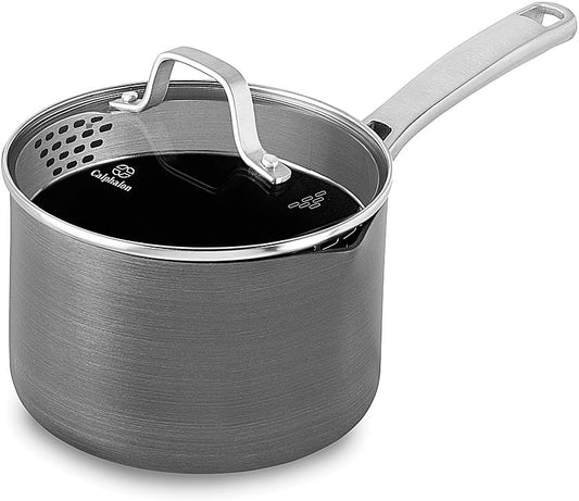Calphalon 1943332 Classic Nonstick Sauce Pan with Cover, 2.5 quart, Grey