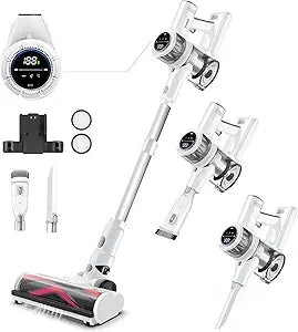 Cordless Vacuum Cleaner, 600W 55Kpa 70Mins Stick Vacuum Cleaners for Home, AUTO Dust Detection/LED Touch Display, Rechargeable Wall Mount, Wireless Handheld Vacuum for Pet Hair/Carpet/Hard Floor
