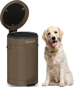 PAWZIDEA Dog Poop Trash Can Outside Odor Control, 3.1Gallon Pet Waste Trash Can Outdoor Waterproof, Dog Poop Container Bin Outdoor Garbage Can with Lid, 7.8in Activated Carbon Filter Pet Waste Station