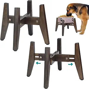 2Pack - Dog Bowl Stand for Water/Food - Adjust with Lock - Dog Water Fountain Holder, Elevates Pet Food and Water Feeder Bowls (Bowl not Included) (2 Pack - (Height 10.4in Width 8-11.5 in)