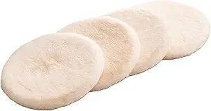 SHENGOCASE Round Faux Rabbit Fur Pet Bed Kneading Cushion, 16 inches, Cat Tree Tower Replacement Pad, 4-Pack (White)