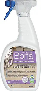 Bona Pet System Intensive Cleaner for Wooden Floors 1L - Pet Stain Cleaner and Odor Remover - Urine Odor Remover - Stain Remover - Suitable as Dogs and Cats Spray
