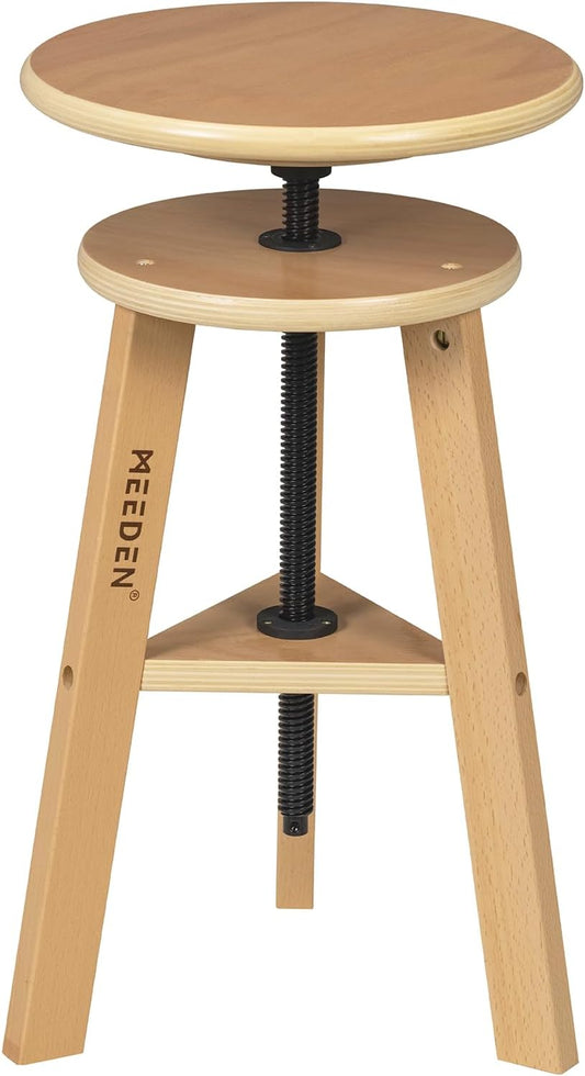 MEEDEN Wooden Drafting Stool with Adjustable Height, Artist Stool,Office Studio Stool, Up to 220 Lbs,German Beech Wood, Perfect for Artists Studio,Home Use,Kitchen,Bars