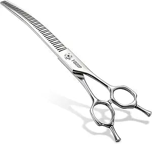 Professional 3D Curved Chunkers Dog Grooming Scissors 7.5 in Magic Thinning Shears for Dogs Pet Cat Light Cutting Feel No Marks Only Fluffy Natural 70% Thinning Rate Japan Alloy Steel(7.5,3D)