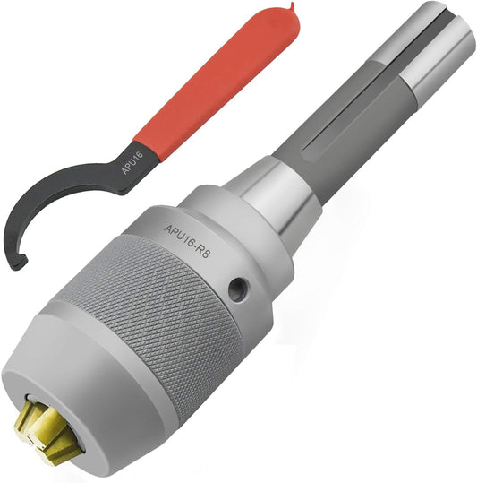 Earl Diamond Super Heavy Duty APU16 1\/32-5\/8 Inch R8 Shank Precision Integrated Keyless Drill Chuck