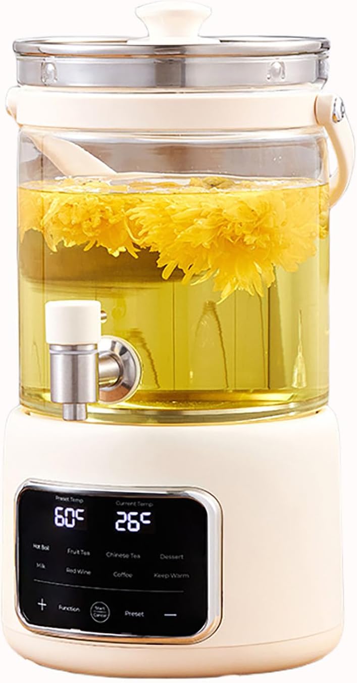 3L Glass Electric Kettle with Touch Screen Herbal Tea Kettle Adjustable Temperature 40-90°C 72-hour Heat Retention High borosilicate glass allows you to easily enjoy tea