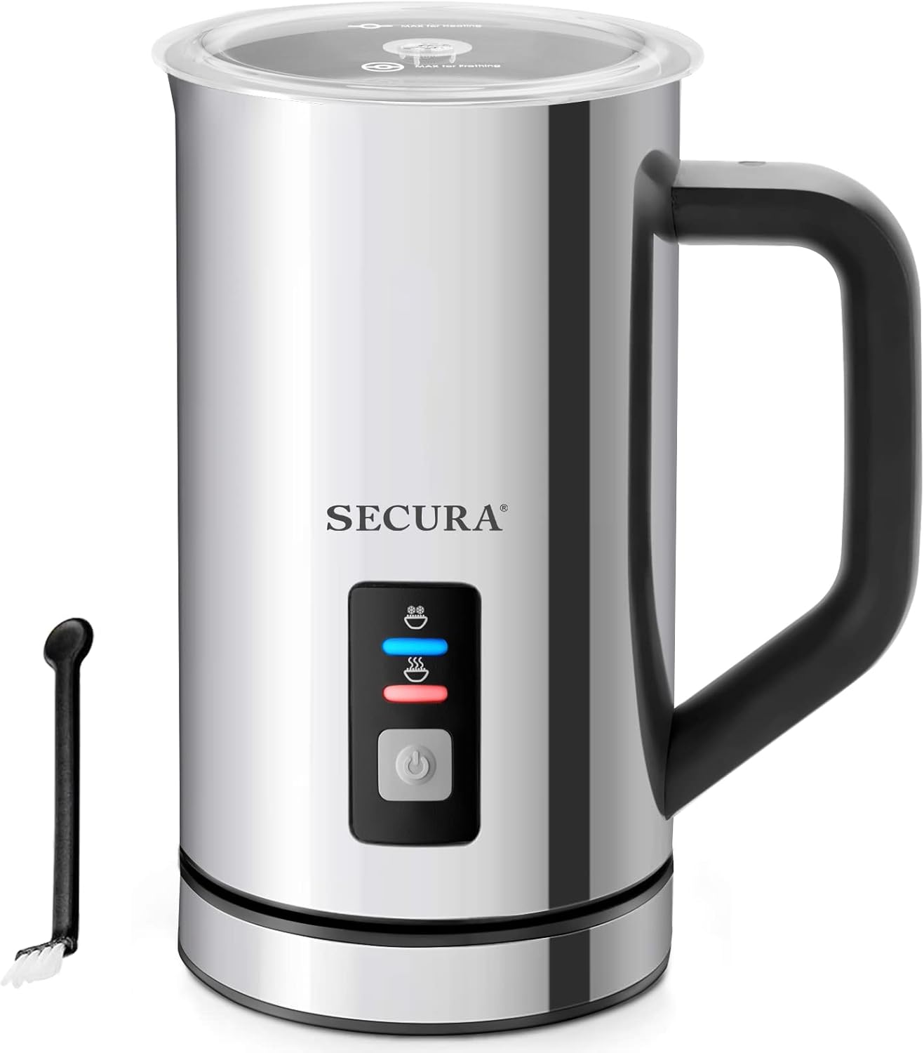 Secura Milk Frother, Electric Milk Steamer Stainless Steel, 16.9oz\/500ml Automatic Hot and Cold Foam Maker and Milk Warmer for Latte, Cappuccinos, Macchiato, 120V
