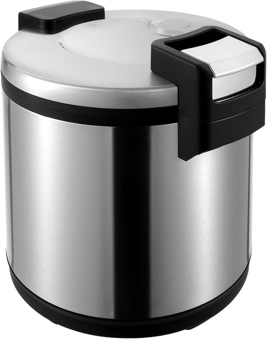 19L/20QT Commercial Rice Warmer, 110V 100W Non-stick Inner Pot Electric Rice Warmer with Rice Scoop, Restaurant Stainless Steel Rice Warmer with Dual Temperature Control, Warm Function Only