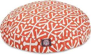 Orange Aruba Medium Round Indoor Outdoor Pet Dog Bed With Removable Washable Cover By Majestic Pet Products