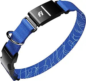 New Fi Series 3+ Smart Dog Tracker Collar [6 Month Membership Included] GPS Tracker for Dogs with Health & Behavior Monitoring, Escape Alerts, Waterproof, LED, Apple Watch Compatible (Blue, Small)