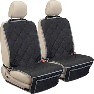 YESYEES Dog Front Seat Covers for Cars, 2 Pack Waterproof Bucket Seat Covers for Dogs with 4 Nonslip Straps, Long-Lasting Pet Car Seat Protector Universal Fit for Cars Trucks and SUVs (Black)