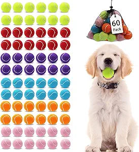 Magicorange Small Tennis Balls, 60 Pack 2 inch Tennis Balls for Dogs, Colorful Easy Catching Pet Dog Playing Ball (Multicolor)