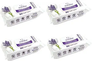 Best Pet Supplies Pet Grooming Wipes for Dogs & Cats,Deodorizer for Coats & Dry, Itchy, or Sensitive Skin, Clean Ears, Paws, Body, & Butt - Calming Lavender, 400 Count