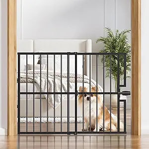 10-Second Quick Install Pressure Mounted Dog Gate for Pets and Kids,Adjustable 29'' to 43'' Wide Metal Pet Gate for Doorways Stairs,No Drilling,Expandable,30'' Tall Indoor Portable Safety Baby Gate