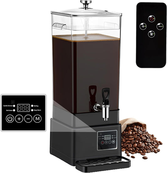 GKFF Coffee Urn Commercial Coffee Maker, 14 L 90 Cups,Multi-Functional Hot Chocolate Machine,Transparent Electric Percolator Coffee Pot for Catering Hot Water Urn for Hot Cocoa, Drink, Tea, Juice