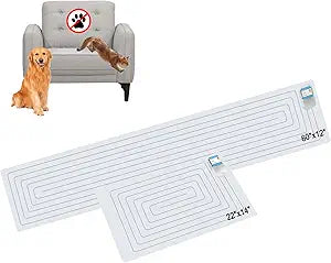 SEERWAY 2-Pieces Pet Training Mat with 3 Modes, Electric Scat Mat for Dogs & Cats | Indoor Shock Pad to Keep Pets Off Furniture, Couch, Sofa, Countertop (60"x12" + 22"x14")