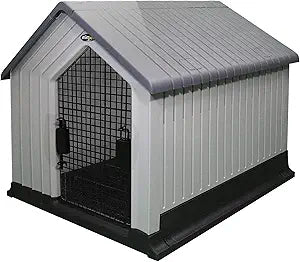 Dog House, Indoor or Outdoor Durable Plastic Waterproof Animal Shelter, Large - Comfortable Pet House for All Seasons