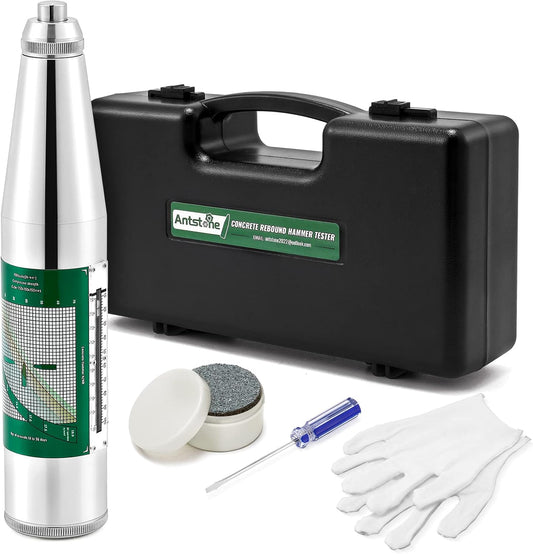 Antstone Concrete Rebound Hammer Tester Schmidt Hammer Mechanical Strength Resiliometer Test Meter 10-60Mpa (1450-8702psi)