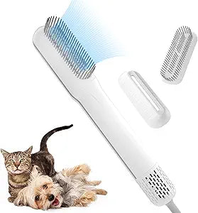 Pet Hair Dryer and Brush 2 in 1 - High and Low Temperature 3 Wind Speed Adjustment, 102000rpm Speed 800W Power Portable and Quiet for Small Medium Cats and Dogs Grooming Hair (TH201)
