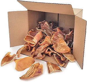 Best Pet Supplies GigaBite Roasted Pig Ears for Dogs - Natural Dog Chews, Roasted Pigs Ears, Safe for Puppies and Aggressive Chewers, Cleans Teeth and Gums - Half-Cut, Pack of 50