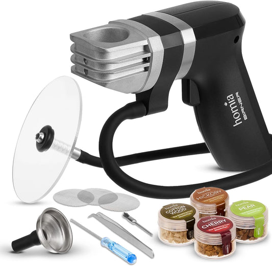 Cocktail Smoker Kit - Whiskey Smoker Kit - Smoke Infuser Birner PRO - Starter Kit, 11 PCS, with Accessories and Wood Chips - Indoor Smoker - Gift for Men