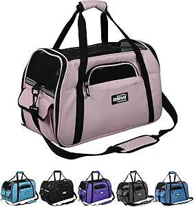 EliteField Soft Sided Pet Carrier (3 Year Warranty, Airline Approved), Multiple Sizes and Colors Available (Large: 19" L x 10" W x 13" H, Pink)