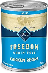 Blue Buffalo Freedom Grain-Free Wet Dog Food, Free of Glutens & Artificial Preservatives, Made with Natural Ingredients, Chicken Recipe, 12.5-oz. Cans (12 Count)