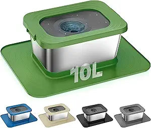 10L No Spill Dog Water Bowl, 2.6 Gal Stainless Steel No Splash Large Dog Water Bowl with Non-Slip Silicone Mat, Spill Proof Slow Drinking Pet Bowls for Messy Drinkers Indoor/Outdoor Use