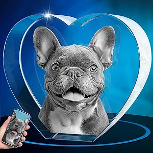 ArtPix 3D Crystal Photo, Personalized Dog Memorial Gifts with Your Own Photo for Dog Lovers, Pet Owners, 3D Laser Etched Picture, Engraved Crystal in Memory of Dog, Customized Gifts