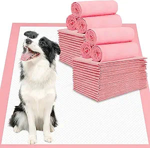 BinetGo Pink Disposable Pee Pads for Dogs, 50 Count 28â€ x 36â€ XX-Large Wee Wee Pads for Dogs Urine, Extra Absorbent Unscented Puppy Pads, Pet Training Pads for Dogs, Pink Doggy Pee Pads for Indoors