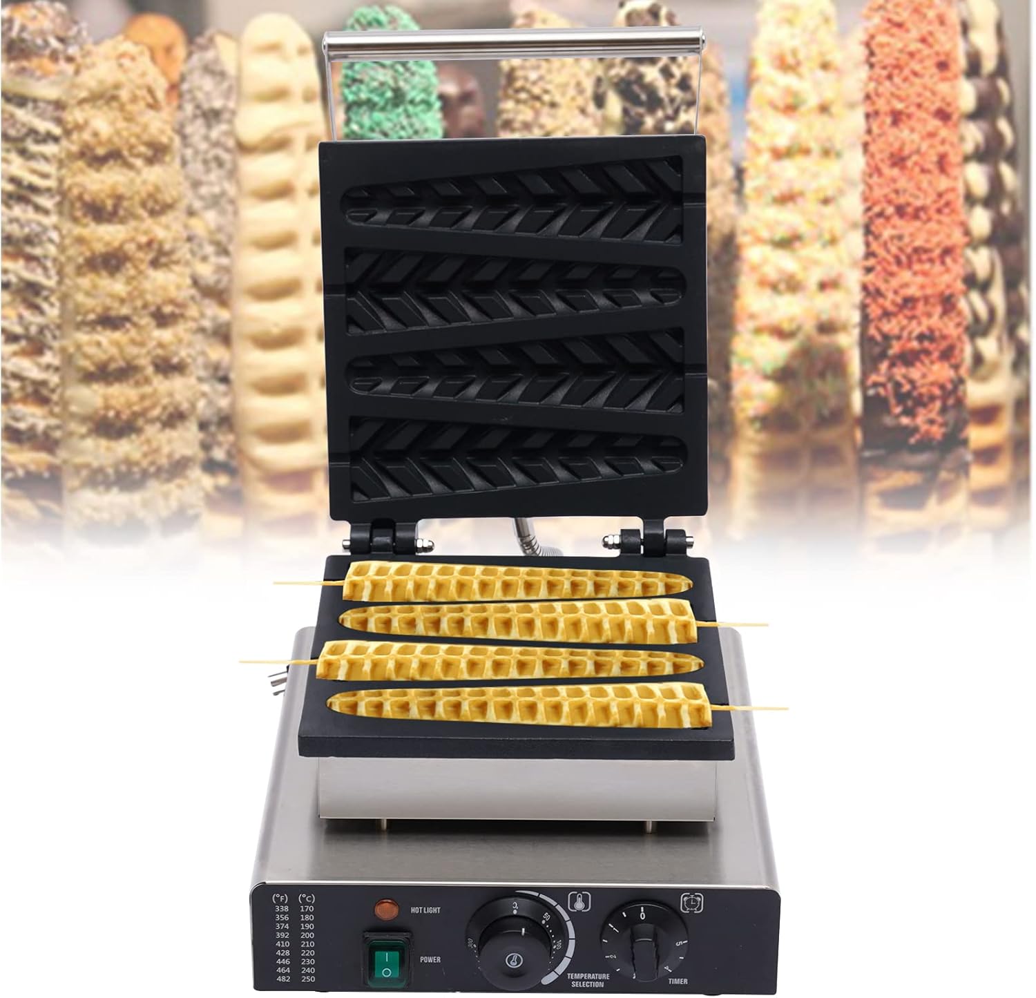 Commercial Waffle Maker Machine, 110V Electric Nonstick Waffle Maker Series, Mini Dutch Pancakes Maker, Belgian Waffle Maker for Bakery Restaurant Snack Bar or Household (I)