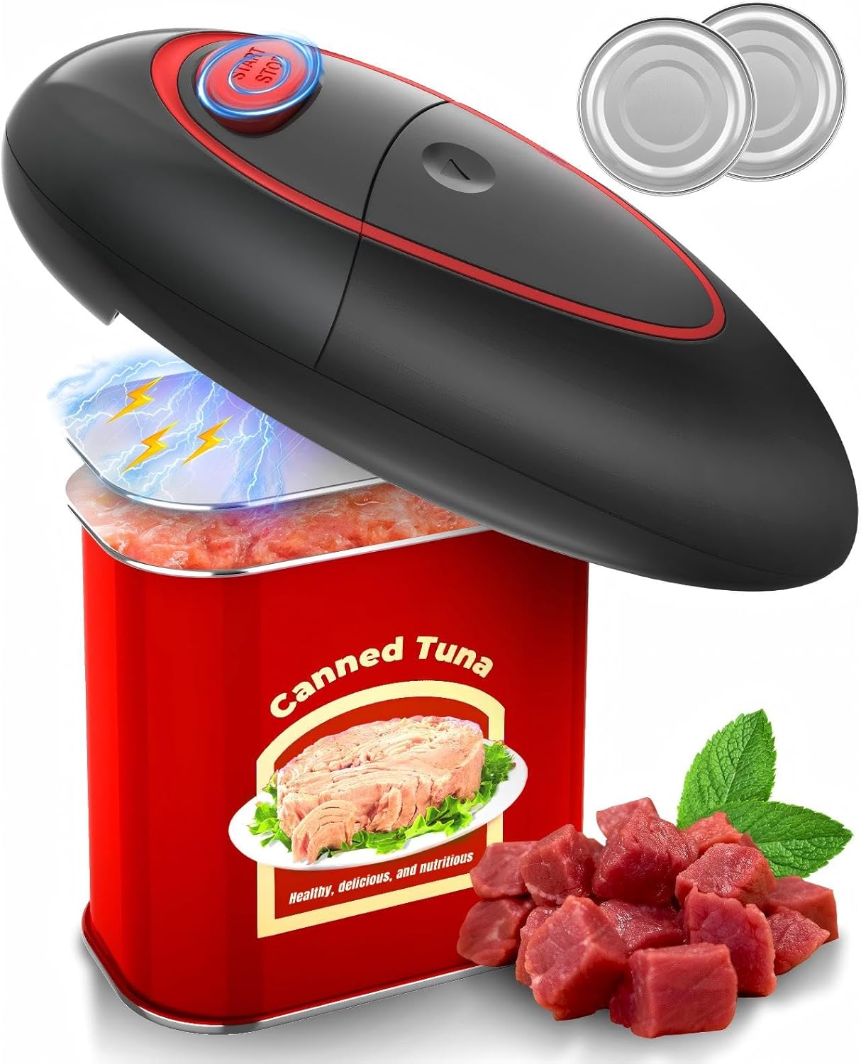 One Touch Electric Can Opener Fits Almost All Can Sizes for Seniors with Arthritis, Hand Held Battery Operated Can Opener with Smooth Edge, Food Safe Kitchen Gadgets Automatic Can Opener for Kitchen