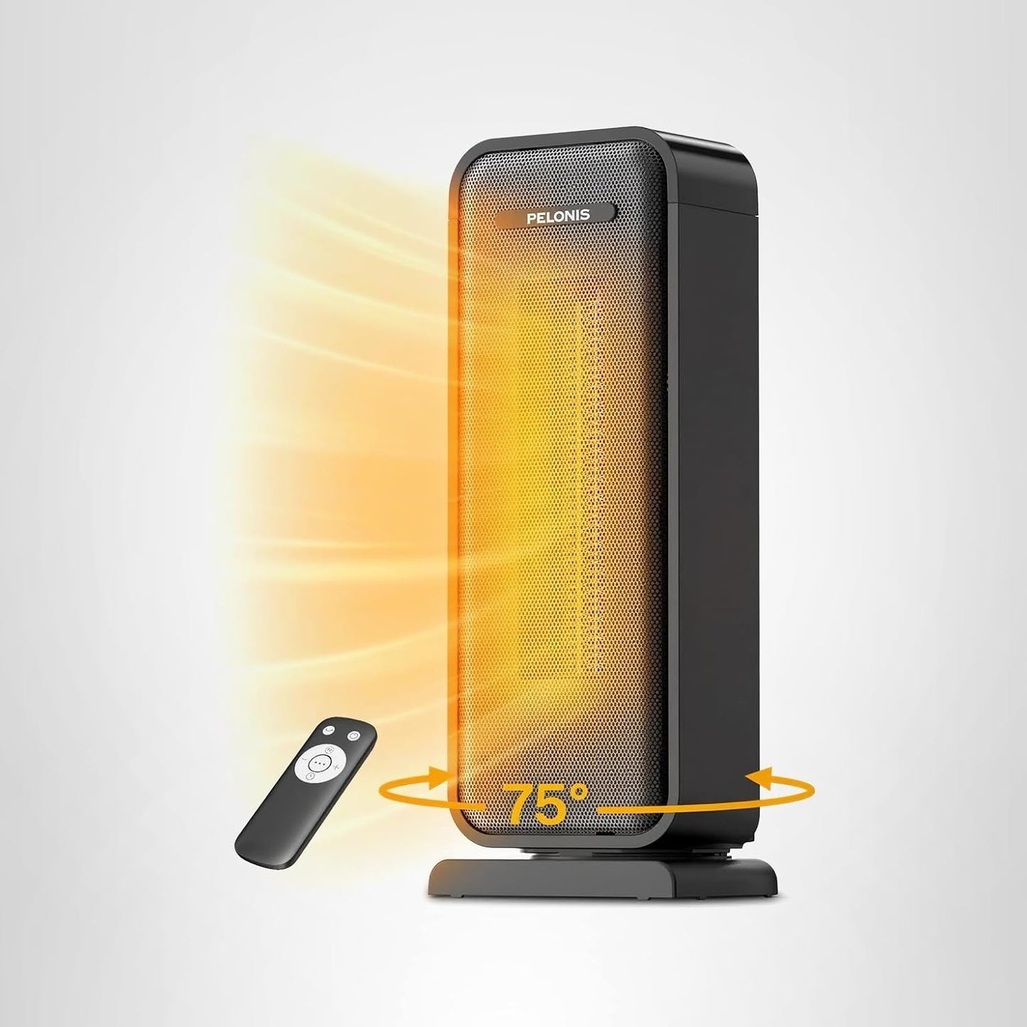 Pelonis 1500w Electric Space Heater for Indoor Use with Thermostat, Oscillation and Remote \u2013 Portable Ceramic Heater for Bedroom, Home and for Office Under Desk