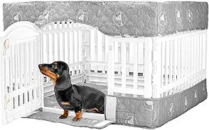 PJYuCien Dog Playpen Bottom Pad and Cover Fits for 36 Inch 4 Panels Exercise Pet Pen,Grey