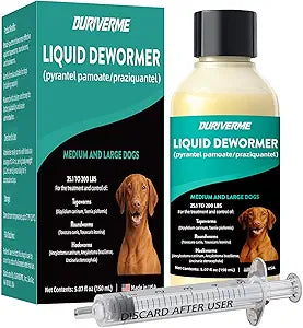 Dewormer for Large Dogs - Pet Dewormer Liquid â€“ Tapeworm, Roundworms & Hookworms - Worm Remover(25.1 to 200 lbs)