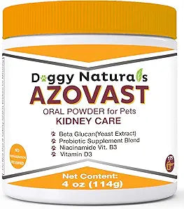 Azovast Powder Kidney Restores & Kidney Powder for Dogs & Cats, (4 Oz) - (175 Scoop/Jar) NO Refrigeration Required - Help Support Kidney Function & Manage Renal Toxins (Made in U.S.A) (4 Oz)