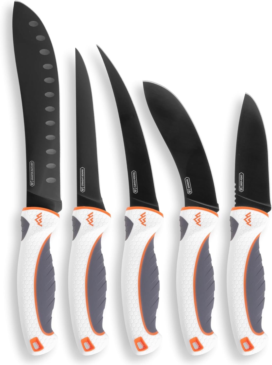 OUTDOOR EDGE ErgoMax 6-Piece Professional Game Processing Knife Set - Caping & Boning Knives, Skinning Knife, Butcher, Elite Big Game, Elk & Deer Hunting Gear, Perfect Field Dressing Knife Set
