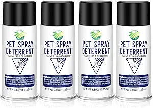 Cat Deterrent Spray Refill, Pet Spray Deterrent System, Motion Activated Cat System, Cat & Dog Odorless & Indoor, Up to 3 Feet Away, Pet Deterrent Spray Refill 4 Pack 15.56Oz