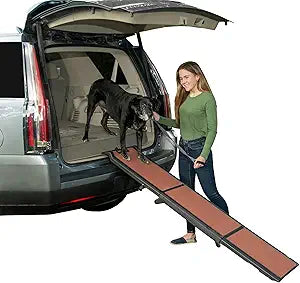 Pet Gear, Chocolate Travel Lite Ramp for Dogs & Cats, 71x16x4-inches, 15lbs, 200lb Load Capacity, Foldable, Rubber Grippers, Secure Placement, Patented Compact Easy-Fold Design, Two Models