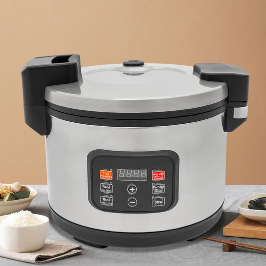 Commercial Rice Cooker 60 Cup Cooked Rice, Electric Rice Warmer for 10-20 People, 13L/13.7QT Extra Large Multifunctional Rice Cooker and Food Warmer for Restaurants, Non-Stick Insert Pot, Stainless Steel Exterior