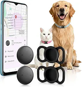 Google Android GPS Dog Collar, Mini Dog GPS Tracker, Smart Pet Activity Tracker, No Subscription, GPS Cat Collar Certified Finder, Anti-Lost, Finder Tag for Vehicles, Pets, Kids, Items 2 Pack