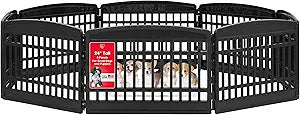IRIS USA Dog Playpen 24" 8-Panel Dog Playpen â€“ Large Puppy Playpen Indoor, 83.5 x 83.5 x 24, Spacious Dog Play Pen Indoors for Multiple Puppies/Small Dogs, Pet Fence, Black