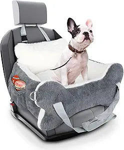 25.5"x24.3"x11" Dog Car Seat for Small Dogs & Cats, Dog Booster Car Seat with Plush Cushion, Non-Slip Bottom & Safety Leash, Cats Bed with Side Pocket for Sedan, SUV and Truck, Washable