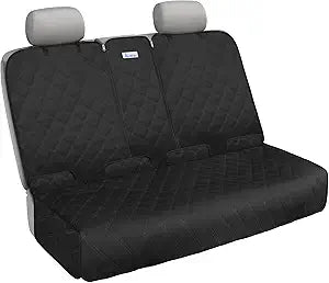 Back Seat Cover for Large SUVs/Trucks Rear Split Bench - Heavy-Duty 900D Waterproof Non-Slip Car Seat Protector for Messy Pet Dogs & Kids, Easy Clean(Black)